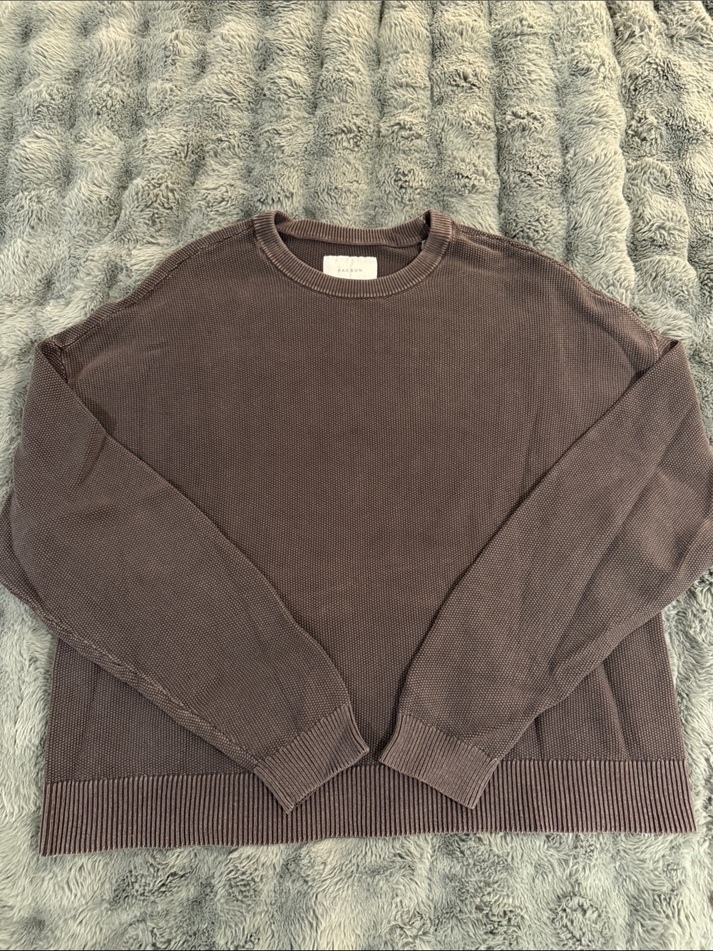 Pacsun Men's Crewneck Waffle Knit Sweater - Brown